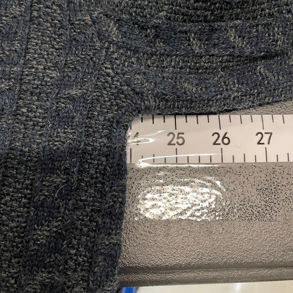 VTG River Island Textured Knit Sweater Men Lg Tall Blue Gray Acrylic Crew Neck - Picture 7 of 8